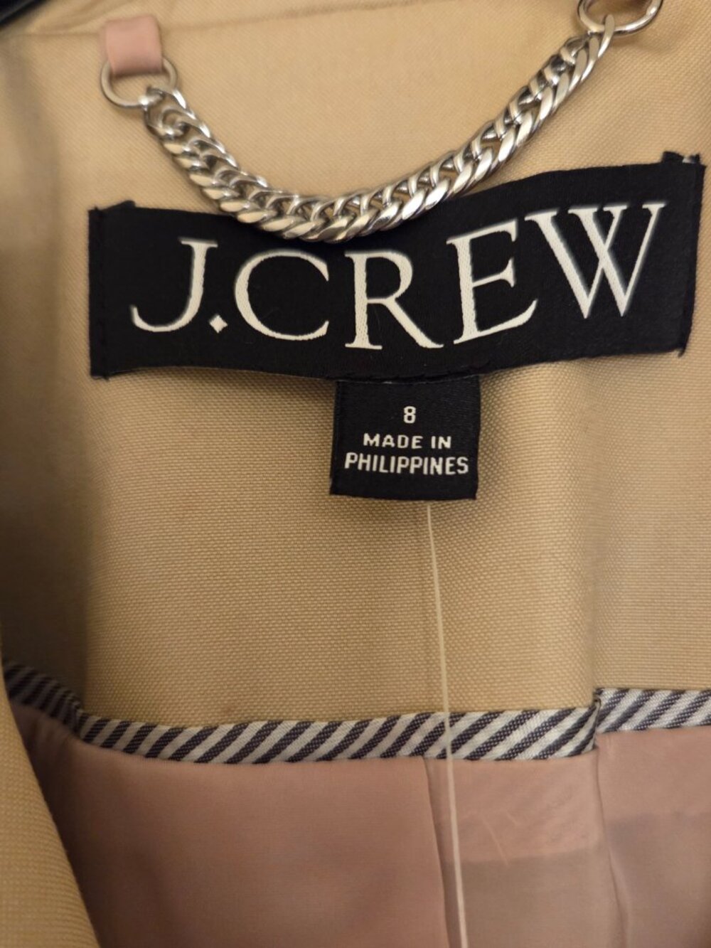 J.Crew Khaki Trench Coat w/Hood -- NWT ---Classic Belted Jacket - Picture 3 of 6